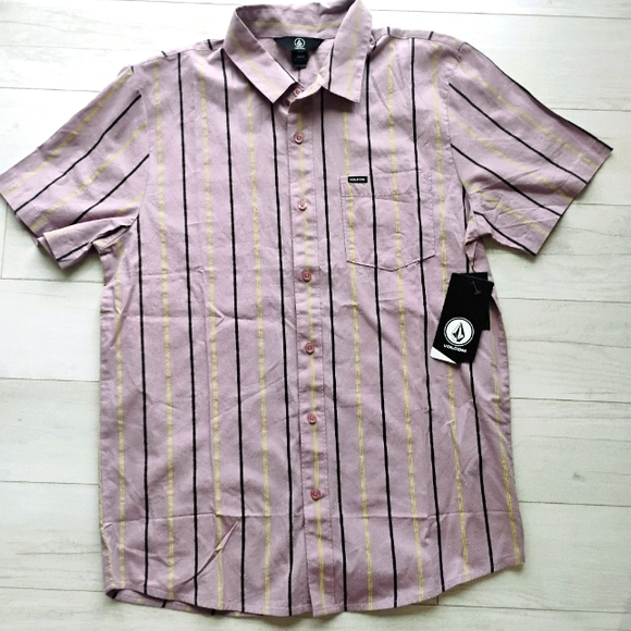 VOLCOM NEW Warbler Woven Short Sleeve Shirt - Picture 1 of 7